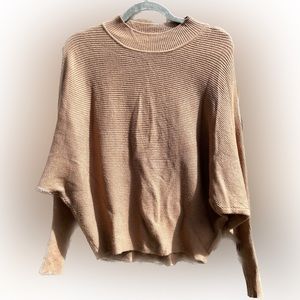 Philosophy tan Ribbed Boat Neck Batwing Oversized Sweater Size S